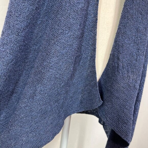 Eileen Fisher 100% wool Navy Blue Knitted Vest Size S Lightweight - Picture 3 of 8